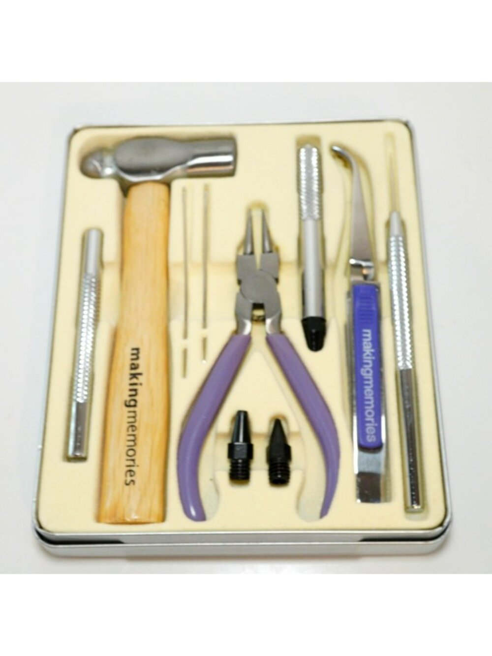 Making Memories Craft Tool Kit Scrapbooking In Gray Metal Case